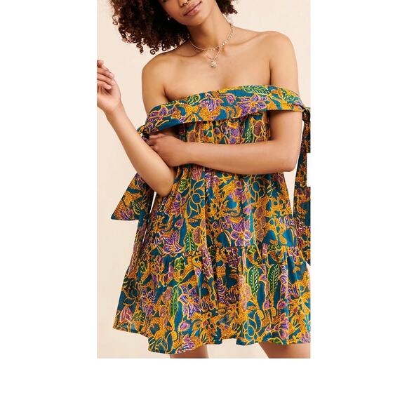 Cleobella Dresses & Skirts - Cleobella Violette Mini Dress L Boho Off Shoulder Floral Sold At Free People